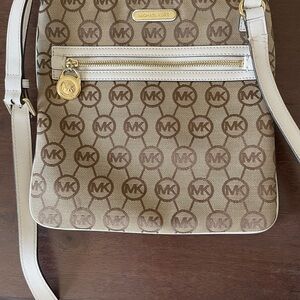 Michael Kors Brown and Cream Crossbody Bag